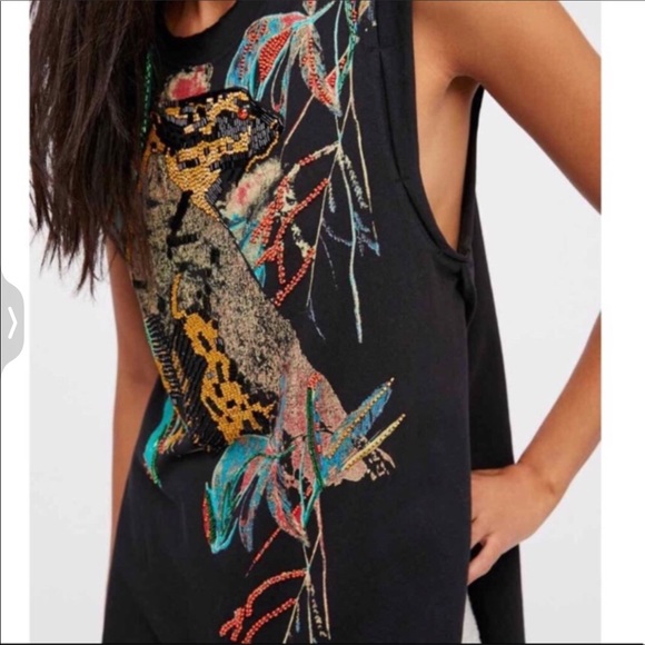 NWOT Free people beaded jungle cat tunic - Picture 6 of 8